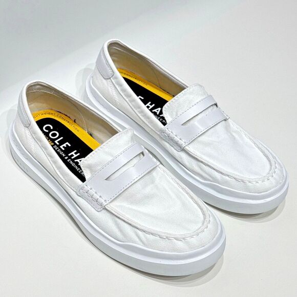 Cole Haan GrandPro Rally Women's White Canvas Penny Loafers Comfort Size 8.5B - Picture 9 of 16
